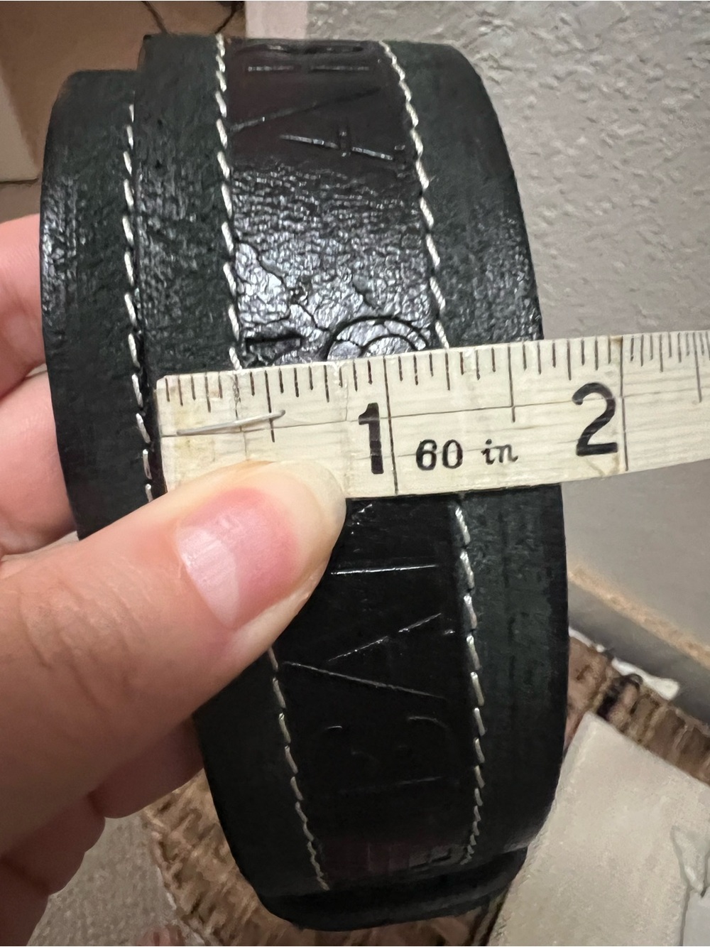 Armani Jeans Black Leather Belt with Branded Metal Buckle - Picture 8 of 10